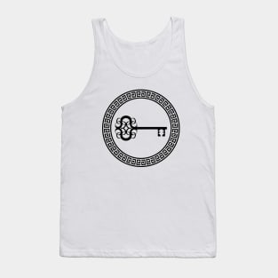 Greek Meander Symbol in Black de White Tank Top